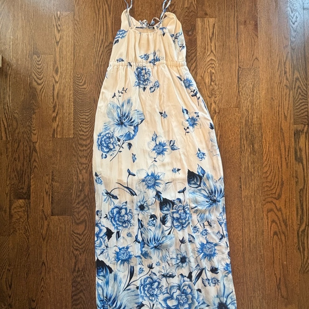 Maeve Anthropologie 4P Blue Floral Sundress | Vacation | Wedding Guest - Picture 5 of 5